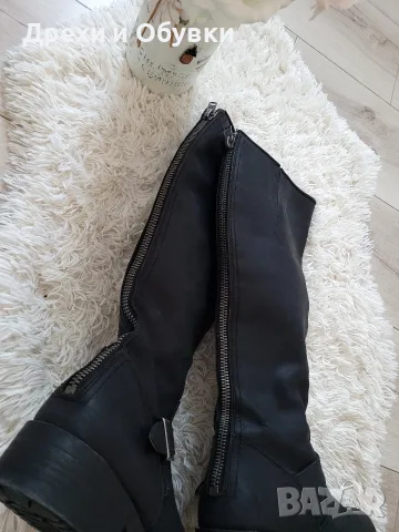 Черни ботуши естествена кожа, снимка 3 - Дамски боти - 56363633