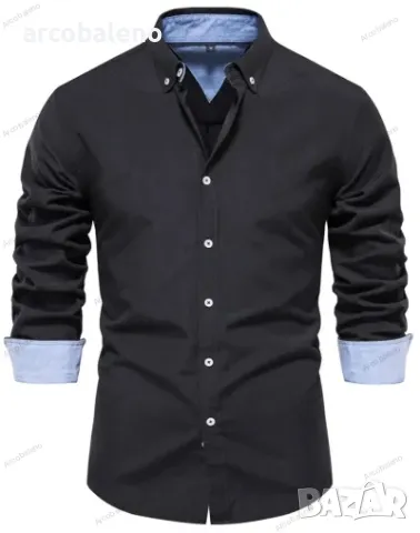 Ежедневна мъжка универсална модна едноцветна риза с дълги ръкави, 7цвята  , снимка 8 - Ризи - 48324119