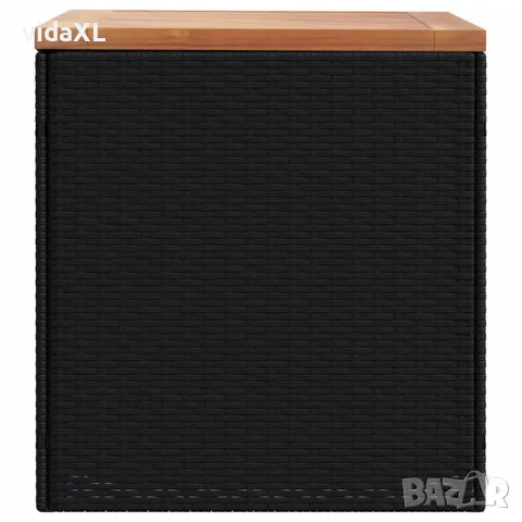 vidaXL Външна кутия за съхранение черна 110x50x54 см PE ратан акация, снимка 5 - Ракли - 56147359
