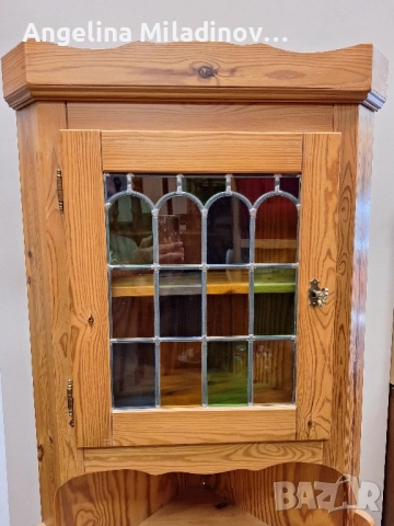 Винтидж ъглова витрина масив , снимка 8 - Секции и витрини - 51607247