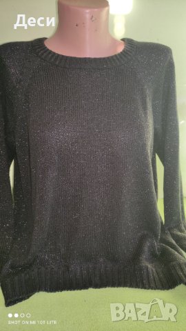 Черна блузка с цип на гърба , снимка 1 - Блузи с дълъг ръкав и пуловери - 38658004