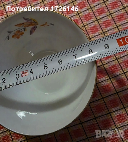 Фин порцелан с позлата - сет 2 броя и чинийки 3 броя на Zeh Scherzer Bavaria , снимка 9 - Чаши - 54040197