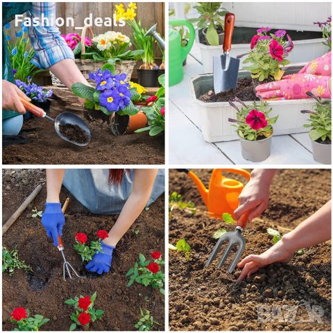 Нов Комплект градински инструменти от неръждаема стомана 4 броя, снимка 6 - Градински инструменти - 33693610