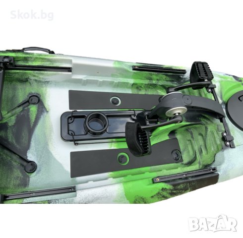 Риболовен Каяк С Педали – Scorpio Fish 12 – 3.66 Метра – Едноместен - Цвят Army Green / Sand, снимка 12 - Водни спортове - 40760840