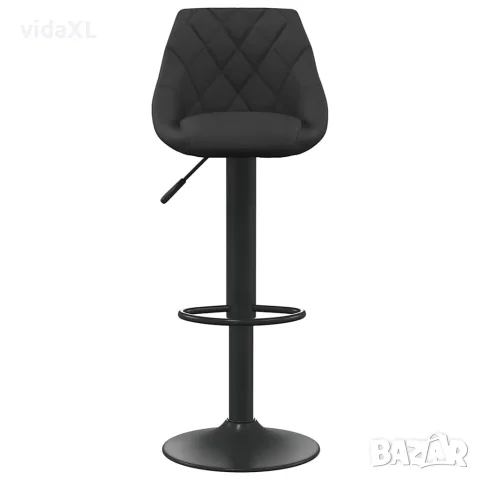 vidaXL Бар табуретка, черна, кадифе, снимка 3 - Столове - 56147116