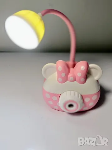 Детска нощна LED лампа презареждаема, с акумулаторна батерия Фотоапарат с острилка, розова за момиче, снимка 4 - Други - 47888379