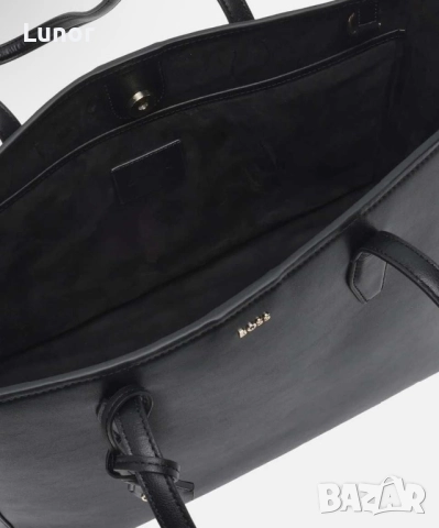 Оригинална черна Чанта BOSS Numah Leather shopper, снимка 3 - Чанти - 52457190