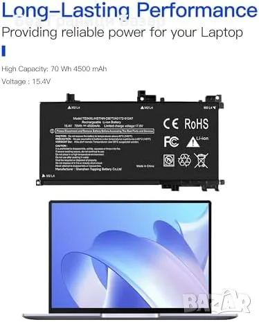 Нова лаптоп TE04XL 70Wh батерия за HP Omen 15-AX200 Pavilion 15-BC200 15.4V 4500mAh