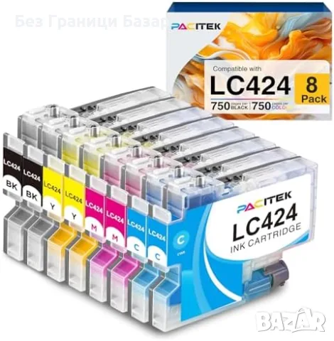 Нови LC424VAL мастилени касети 8 броя за Brother DCP-J1200W принтер тонер мастило печат