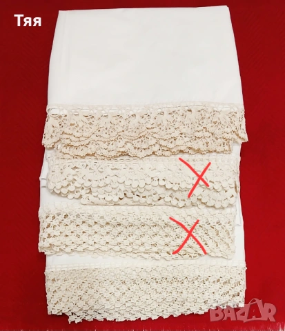 Чаршафи хасе с плетена дантела , снимка 2 - Спално бельо - 53931292