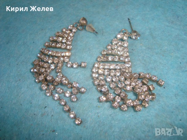 ПОСРЕБРЕНИ НЕЖНИ ОБЕЦИ ИНКРУСТИРАНИ с ФАСЕТ-КРИСТАЛИ 17697, снимка 5 - Обеци - 35232209