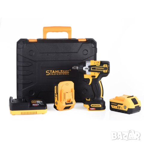 Акумулаторен Гайковерт Безчеткова STAHLMAYER 36V 8,0AH 850N/M + Инструменти , снимка 2 - Винтоверти - 33612456