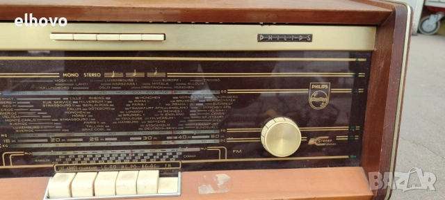 Старо лампово радио Philips B5X23A, снимка 10 - Радиокасетофони, транзистори - 53910977