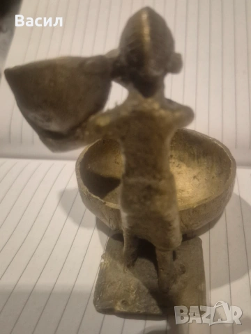 Бронзова фигура пепелник, снимка 3 - Антикварни и старинни предмети - 54059401