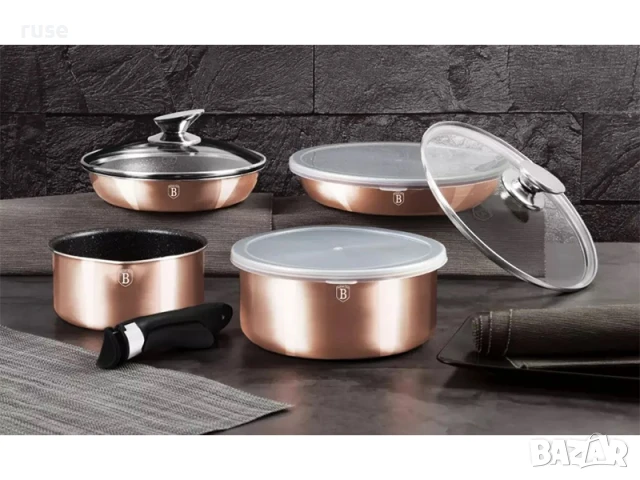 НОВ! Комплект съдове Berlinger Haus – 9 части, индукция, удобна дръжка, снимка 7 - Съдове за готвене - 50983157