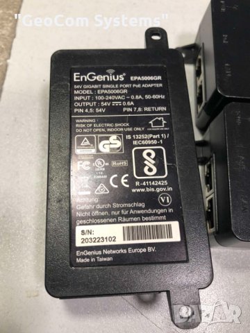 Engenius EPA5006GR PoE Gigabit Injector (54V,0,6A,100-240V), снимка 6 - Мрежови адаптери - 32109077