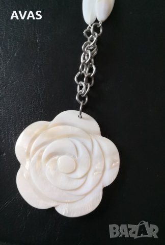 Ново Седефено колие дълъг гердан, снимка 3 - Колиета, медальони, синджири - 31320096