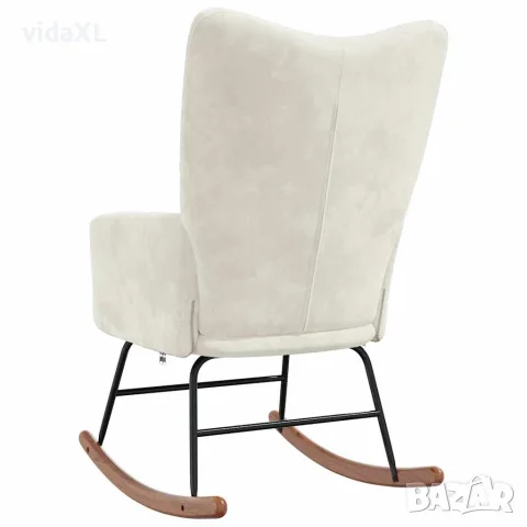 vidaXL Люлеещ стол, кремаво-бял, кадифе, снимка 6 - Столове - 56146953