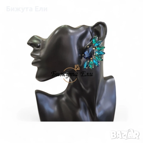 Официални обеци с кристали , снимка 3 - Обеци - 53896474