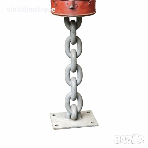 Ретро корабна позиционна лампа (фенер) от червен метал, снимка 2 - Антикварни и старинни предмети - 53905612