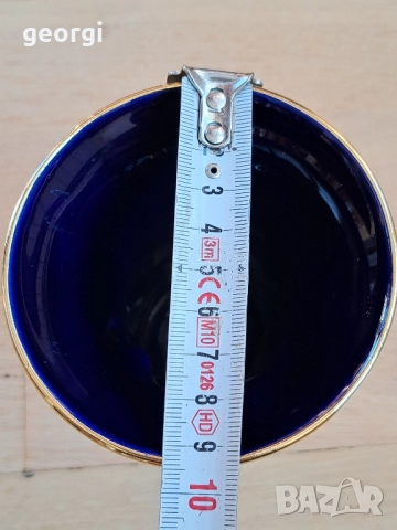 немска порцеланова ваза кобалт с позлата , снимка 10 - Вази - 52789514