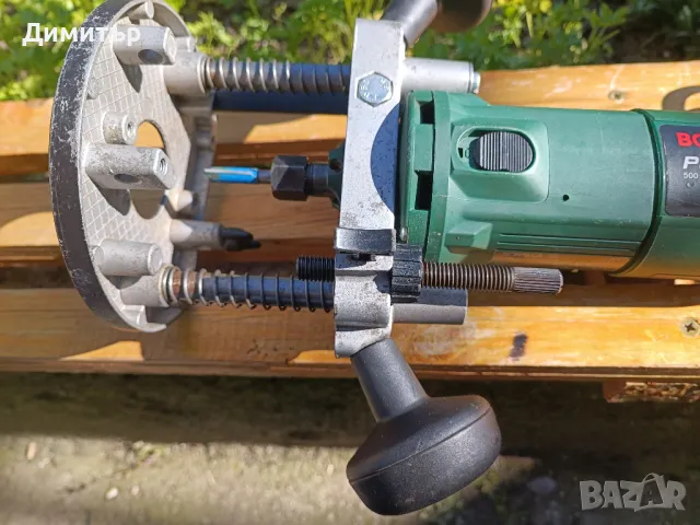 Bosch POF 500 A оберфреза/прав шлайф с плот 500 W, снимка 6 - Други инструменти - 49884667