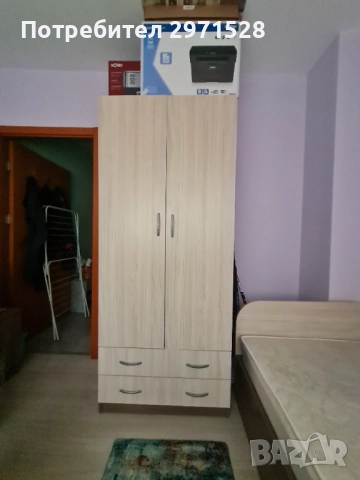 Легло, гардероб и шкаф за телевизор, снимка 5 - Спални и легла - 52789328