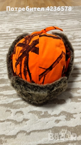 Ушанка-оранжев камуфлаж