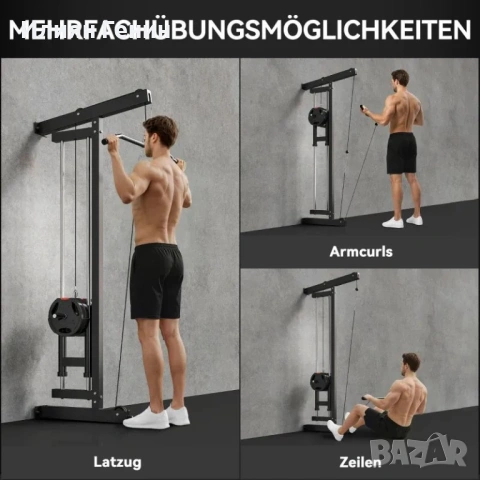 SPORTNOW Стенен кросоувър кабелен тренажор , снимка 9 - Фитнес уреди - 54222775