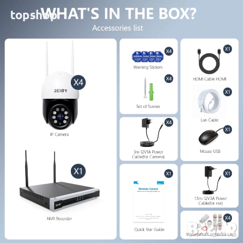 Нова проверена REIGY 5MP WIFI CCTV система с предварително инсталиран 1TB твърд диск, комплект..., снимка 7 - Комплекти за видеонаблюдение - 52532993