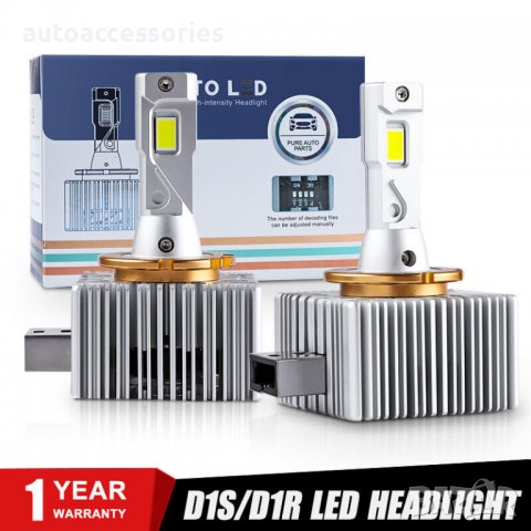 Крушки за фарове D1S D1R Led Диодни,12 000 LM Plug Play директен монтаж Hid -Led Canbus без грешки 2