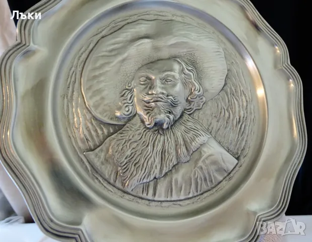 Пано от калай Веселият пияч на Frans Hals. , снимка 2 - Антикварни и старинни предмети - 49934307