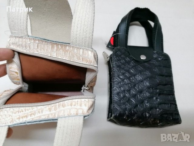 Кожена мини чанта от естествена кожа унисекс Крокодилска кожа, снимка 4 - Чанти - 31403511