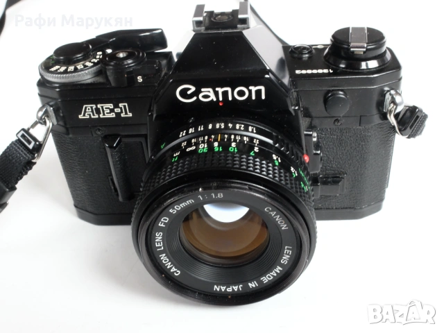 Легендата SLR филмов "CANON AE-1"-черен, като нов, снимка 2 - Фотоапарати - 54081236