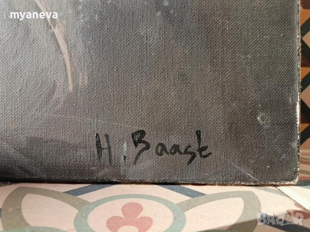 Елегантен портрет от холандския художник Х. Боост (H. Boost)  , снимка 3 - Картини - 51320908