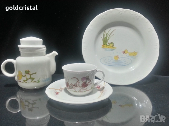Стар български порцелан детски комплект 