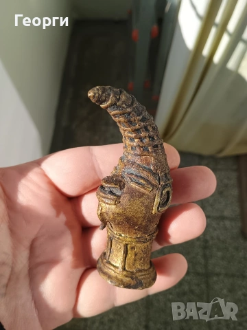 Бронзова глава,Бенин, снимка 2 - Антикварни и старинни предмети - 53255903