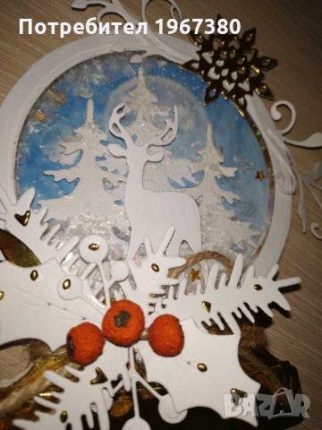 Картичка снежна топка подарък за Рождество Христово и Нова година, снимка 3 - Ръчно изработени сувенири - 30931065