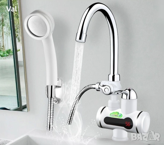 Смесител за вграждане в комплект с душ слушалка с проточен нагревател, снимка 4 - Смесители - 53879551