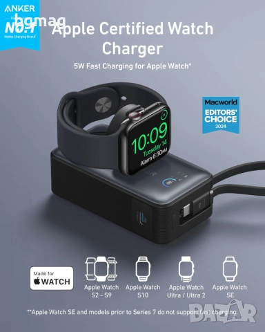 Anker MagGo за Apple Watch 35W външна USB-C батерия, снимка 3 - Външни батерии - 52083051