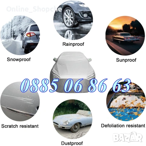 Универсално Водоустойчиво покривало за кола, PEVA материал S, M, L, XL, XXL, снимка 3 - Аксесоари и консумативи - 54097023