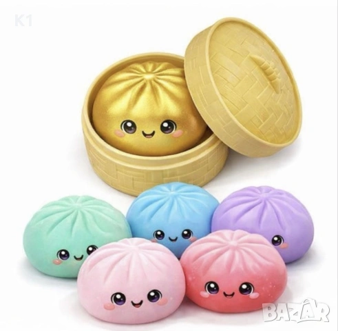 Китайски Хляб Скуиши на Едро и Дребно, Dumpling Squishy, Dumplings в кутия , снимка 3 - Образователни игри - 54348411