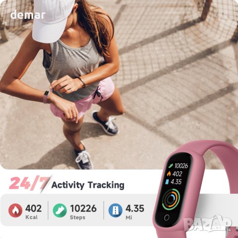 Часовник TOOBUR за фитнес проследяване за жени, Android iOS, снимка 4 - Смарт гривни - 42833784