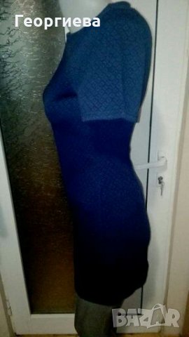 Плътна синя релефна рокля👗🍀XS,S👗🍀арт.1124, снимка 3 - Рокли - 30605374