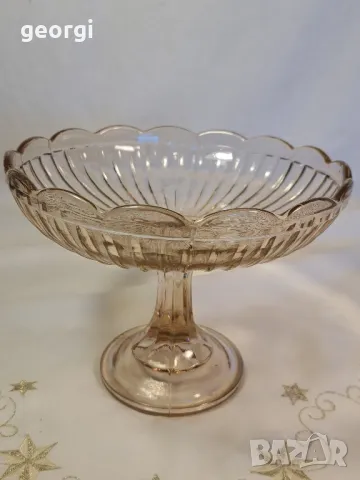 Стара стъклена фруктиера от цветно стъкло 14/1