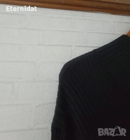 Черна рокля рипсено плетиво , снимка 2 - Рокли - 49184390