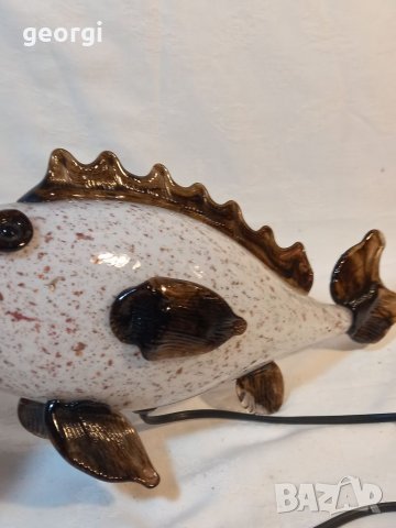 Стъклена риба лампа Murano, снимка 4 - Настолни лампи - 39146449