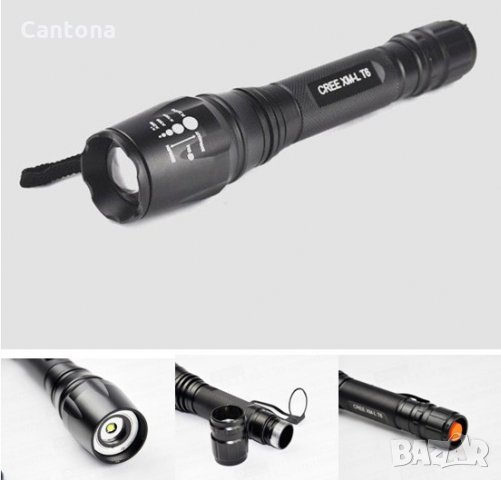 Фенер POLICE CREE T6 с 2 акумулаторни батерии и спусък за оръжие, снимка 2 - Оборудване и аксесоари за оръжия - 30061388