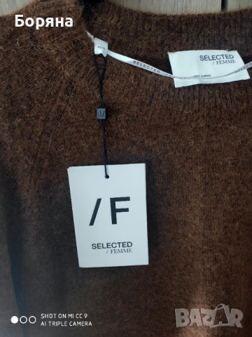Selected Femme нов пуловер алпака, снимка 4 - Блузи с дълъг ръкав и пуловери - 44805304