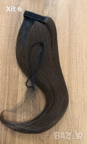 Дълга права опашка в кафяво , снимка 2 - Аксесоари за коса - 54249273